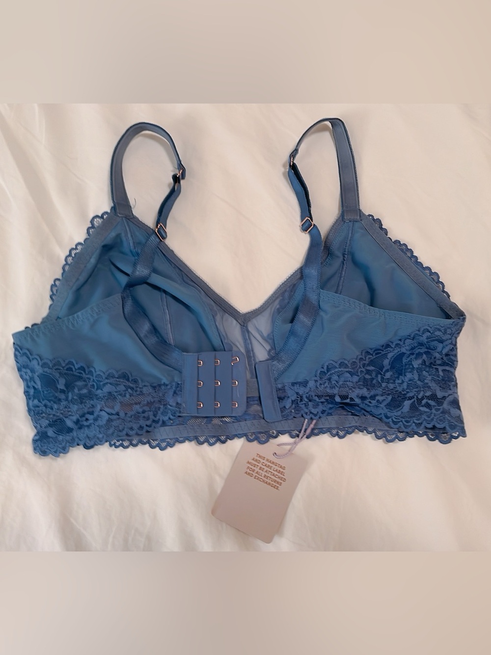 Savage X Fenty | Blue Lace Double Plus 1X Floral Lace & Mesh Bralette - Picture 7 of 7